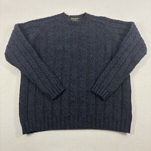 Eddie Bauer Heritage Blue Crewneck Pullover FISHERMAN WOOL Sweater Large Tall